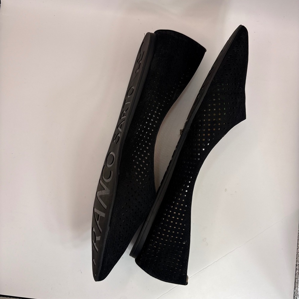 Franco Sarto Hazeline2 Black Perforated Pointed Toe Flats Womens‎ 8.5M - Picture 8 of 8